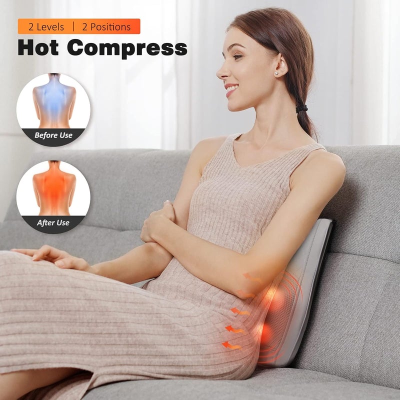 Boriwat Neck and Shoulder Massager with Heat, Shiatsu Massage Pillow with 3D Deep Tissue Kneading for Back Legs Foot Body Pain Relief,at Home Office Car, Gift for Mom & Dad - Image 3